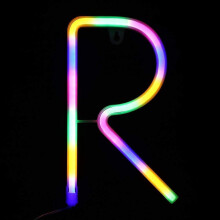 Letter Neon Lights, LED Neon Night Light Neon Lights Wall Decorative Night Light for Kids Bedroom Battery USB Operated Multicolor