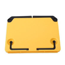 Sturdy Adjustable Desktop Bookstand for Cookbooks, Music Sheets & Reading – Folding, Portable, with Detachable Tray & Page Clips (Yellow)
