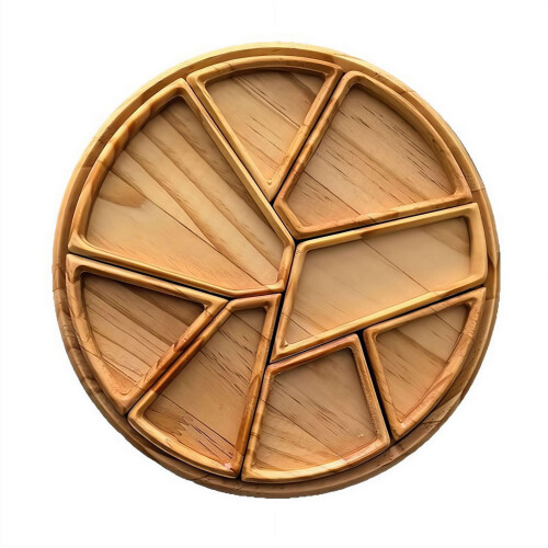 Funny Wooden Serving Tray with 8 Removable Compartments