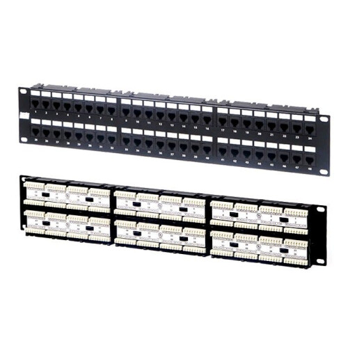 kenable Cat5E Cat 5E RJ45 2U Patch Panel Rack Mountable 48 port