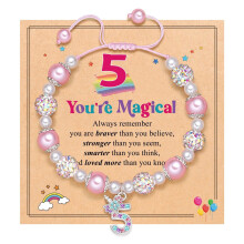 Magical Birthday Jewelry Charm Girls Wrist Jewelry with Rainbow Beads for Birthday