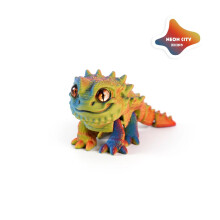 Estatueta de Lagarto Juba de Leão impressa em 3D com articulação móvel.
