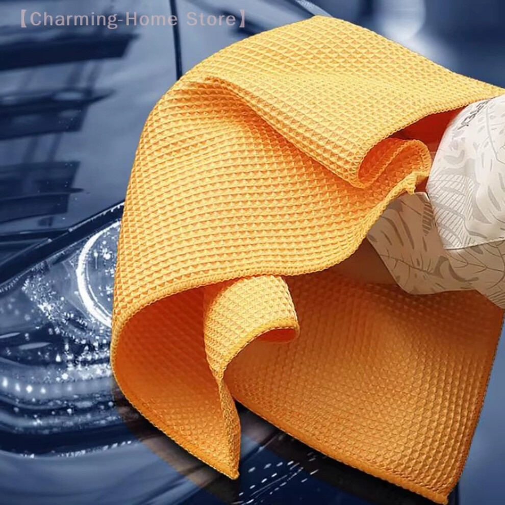 Bath Towels, Waffle-Weave Microfiber Car Cleaning Towels 12 Pack, Drying Cloths, Scratch Free Auto Detailing Rags For Cars Kitchen 15X15 Inch Orange 9399596633107