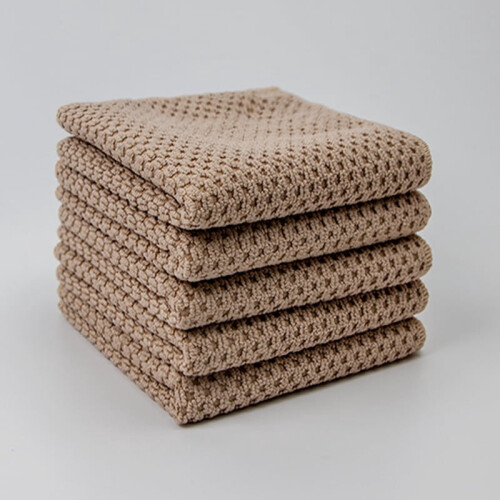 Torchons absorbants multi-usages 30 x 30 cm kaki, lot de 5