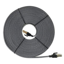 CAT8 Ethernet-kabel 40Gbps 2000MHz Platt Silverflätad