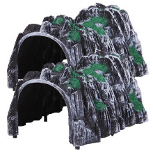 Model van een stenen tunnel met treinspoor (2 stuks)