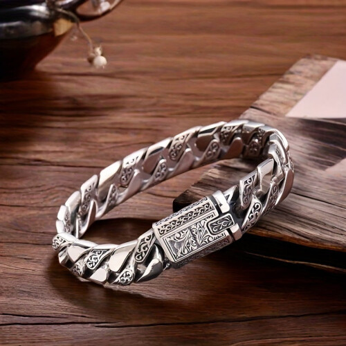 Pulseira masculina vintage personalizada 18/20/22cm