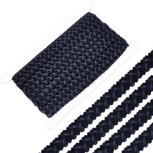 10 Yards 13mm Black Leather Braid Trim, Flat Upholstery Strap, Woven Edge Gimp Cord for Home Decor, Garment, DIY Sewing – Compatible with Crafts