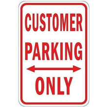 Warning Plaque Wall Decor Customer Parking Only W Double Arrow Sign Decoration Sign Road Sign Business Sign Aluminum Metal Tin Sign 8 X 12 Inch