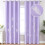 Lilac blackout curtains with silver palm pattern, grommet 1