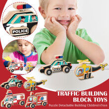 Wooden Construction Set with Figurines and Storage for Ages