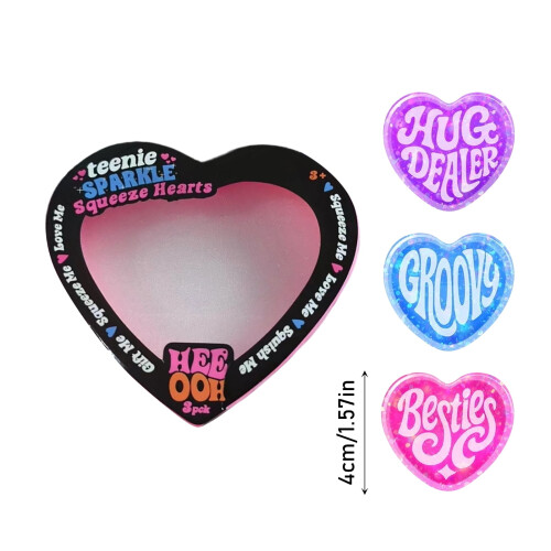 Zestaw 3 miękkich fidgetów Sparkle Hearts 2