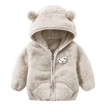 Baby Girls Boys Jacket Bear Ears Hooded Outerwear Zipper Warm Winter Coat