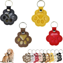 Pawkeys, The Paw Print Keepsake That Keeps Them Close, Cat Fur Memory Charm, Leather Paw Print Pet Fur Keepsake Keychain