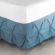 Jupe de lit double Blue Heaven en microfibre, hauteur 14 pouces