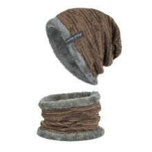 Winter Hook Hat and Neck Warmer Set for Adult Soft Stretchy Beanie Scarf Combo Fashionable Warm Accessories with Warm Knit Fleece Lined