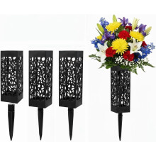 Cemetery Vase with Stake Weatherproof Plastic 4pcs