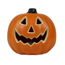 Estatua decorativa de Halloween con luz LED para interiores y exteriores (7,87 pulgadas)