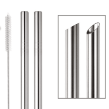 Set mit 2 abgewinkelten Edelstahl-Trinkhalmen