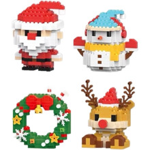 Kerstman bouwblokken set (4 stuks)
