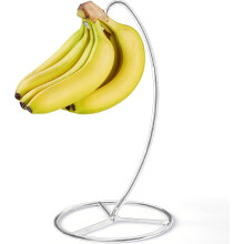 Banana Holder Stand, Banana Hanger Stand Black, Metal Bananas Tree Hanger to Keep Bananas Fresh Silver