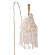 Abat-jour vintage en macramé avec du coton