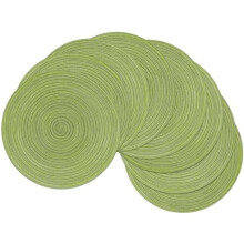 Set di 8 tovagliette rotonde lavabili da 15 pollici, intrecciate e antiscivolo.