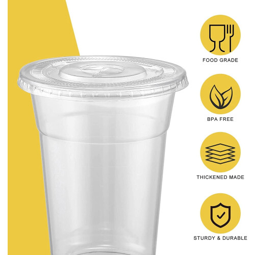 Copos de plástico com tampa e canudo, 24 oz, 100 unidades. 2