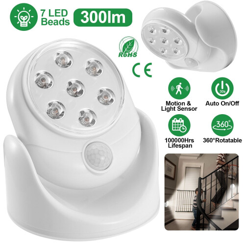 Refletor LED sem fio com sensor de movimento e feixe de 90