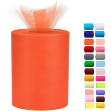 NestE Tulle Roll 6" x 100 Yards (300 ft), Orange, for DIY Tutus, Weddings, Baby Showers & Party Decor – Compatible with Craft Projects