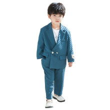 Boys Formal Suit Set: Tuxedo Coat, Vest, Pants, Bowtie – Compatible with 12-18M School/ Wedding Wear, Z01 Blue