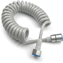 Spring Flexible Shower Hose, ABS Spiral Telescopic Hose for Hand Shower, Bidet Sprayer, Toilet Faucet – G1/2 (Gray)