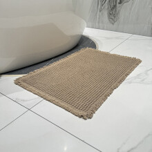 Tapis de bain gaufré – Style bohème, antidérapant, ultra-absorbant, séchage rapide, lavable, compatible avec toutes les salles de bain