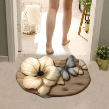Tapis de bain absorbant à motif 3D réaliste, séchage rapide, en fibres douces et fines, lavable en machine.