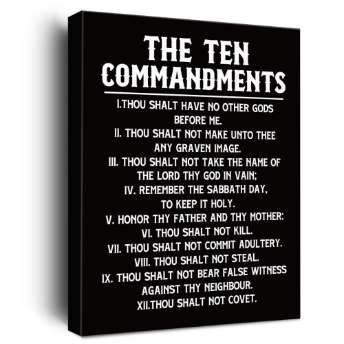 Décoration murale avec versets bibliques et les 10 commandements