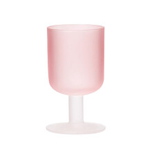Verre à pied en cristal rose, 280 ml (9,5 oz), verre dépoli à pied, idéal pour l'eau, les jus, le vin et les cocktails.