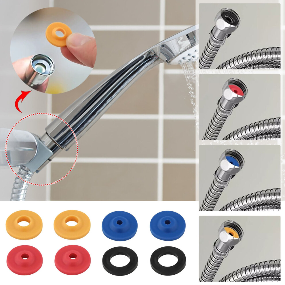 8-Piece Water Restrictor Kit For Shower Heads - 4 Sizes Of Reducer Discs Sealing Gaskets For Water Conservation 2X2cm 9181073366840
