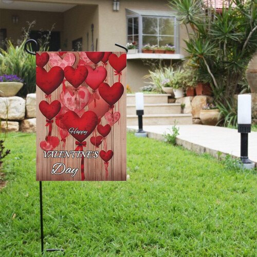 Bandeira de jardim de linho para o Dia dos Namorados, dupla face, 30x45 cm (12x18 polegadas). 2