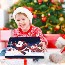 Calendrier de l'Avent vide de 29 x 20 x 3 cm (11,4 x 7,87 x 1,18 pouces) avec motif flocon de neige, idéal pour vos décorations de Noël à faire