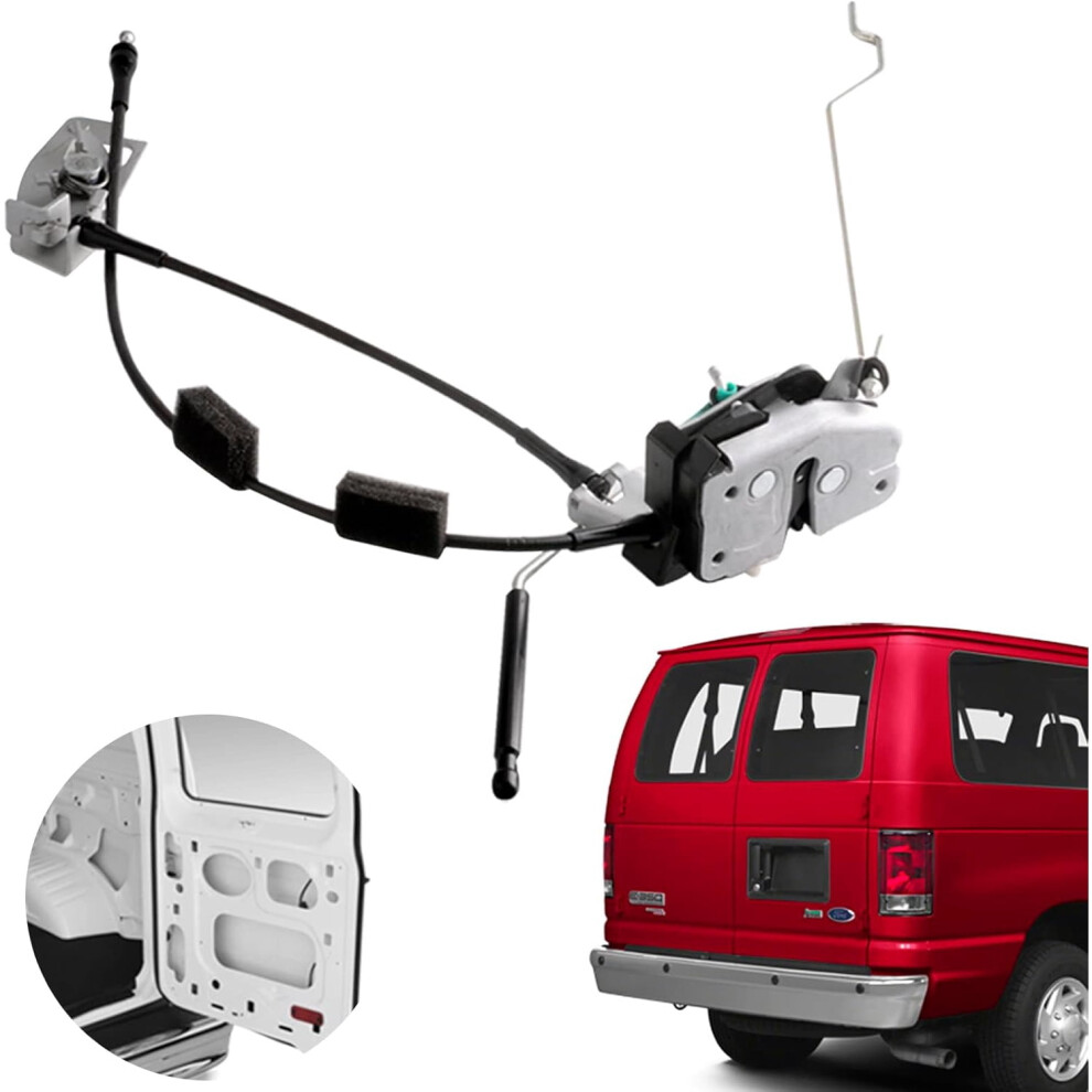 Door Latch Assembly W/Cable & Rod Compatible With Ford E150/E250/E350 Van (1992-2019), Rear Right, Replaces Ac2z15431a02a 9418476627514