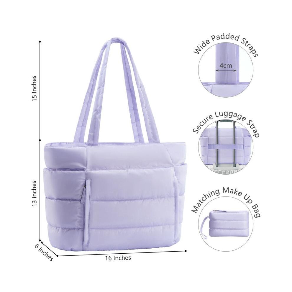 Women's Quilted Puffer Tote Bag â Large Lightweight