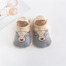 Peutersokschoenen met antislipzool, schoenen met zachte zool en cartoonfiguur, perfect voor binnenspelen en leren lopen. Grijs S