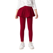 Leggings para meninas, calças de algodão elástico até o tornozelo, roupa básica para primavera e outono, leggings para meninas, vinho, 6-7 anos.
