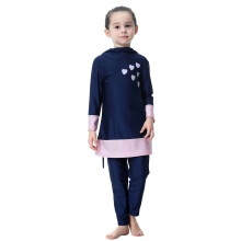 Girls' floral swimsuit set navy 2-piece 14-15 years