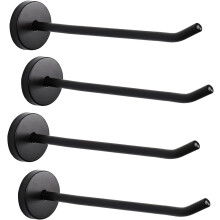 Robusta väggkrokar, morgonrocks-/kappkrok, rostfritt stål svart matt, 145 mm lång, 4-pack