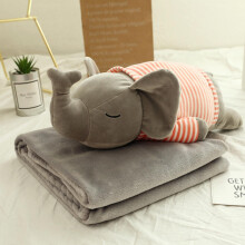 Flannel Cartoon Animal 2-in-1 Pillow & Blanket Set – Portable for Camping, Car, Office; Compatible with All Standard Covers