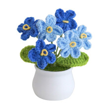 Pot de fleurs artificielles hortensia crocheté à la main – Décoration multicolore pour la maison ou cadeau (choisissez la couleur) –