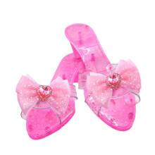 Girls Princess Shoes Bow Jelly Sandals Multi-functional Shoes Dress Up Role Play Pink