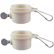 Tangle-Free Flag Pole Mounting Ring Clip – 360 Rotating, Adjustable Metal Clip, 1 Pair (White, 1")