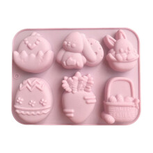 Easter Silicone Mold for Chocolate Bunny Egg Chick Mold Baking Pan for Easter Party Hot Chocolate Bombs Fondant Candy Jelly Dome Cake Topper Making